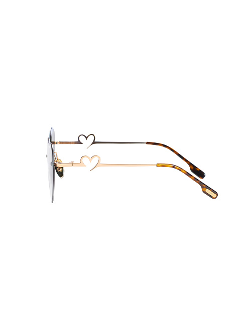 Brown Gradient Heart-Shaped Sunglasses, 3