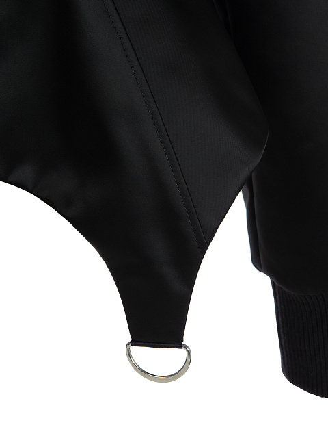 Black Silk Peplum Bomber Jacket, 4 Black Silk Peplum Bomber Jacket, 4