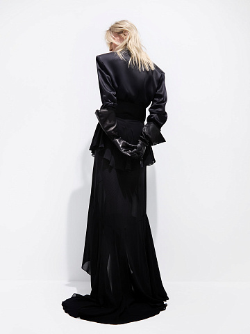 Black chiffon maxi skirt, 2