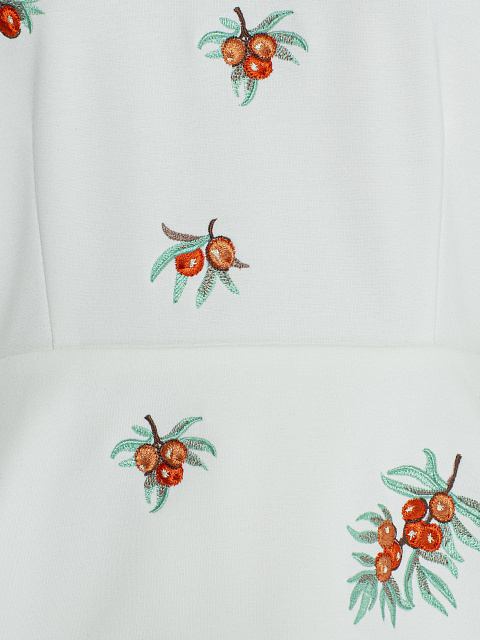 White footer sweatshirt with sea buckthorn embroidery, 3
