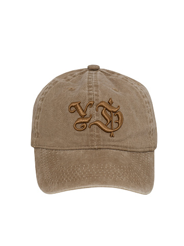 Brown vintage-denim cap with embroidery, 2