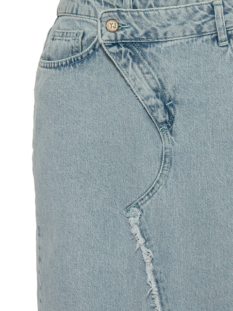 Light Blue Denim Maxi Skirt, 4