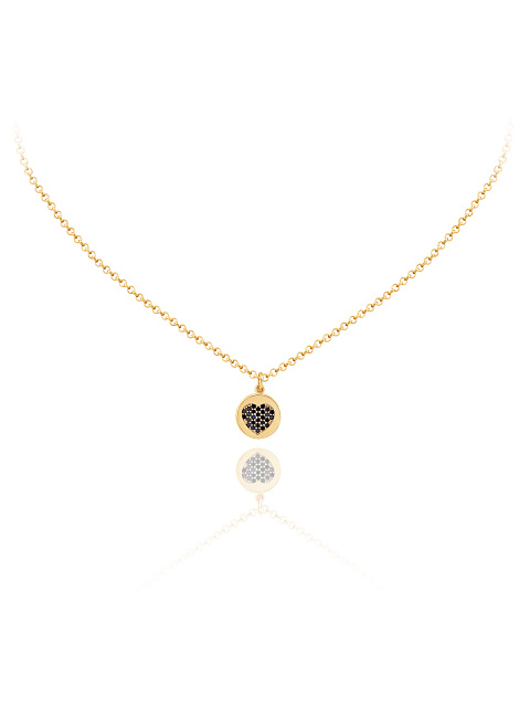 Yellow Silver & Black Cubic Zirkonia Necklace, 1