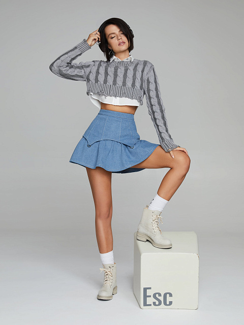 White Cotton Cropped Shirt, 9 White Cotton Cropped Shirt, 9