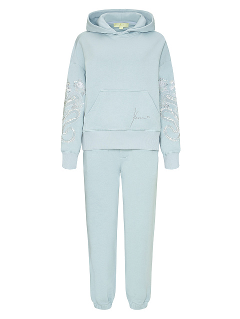 Dragons Embroidered Light Blue Jersey Suit, 1