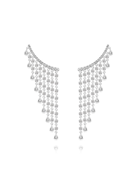 White gold earrings with pear-cut diamonds, 1