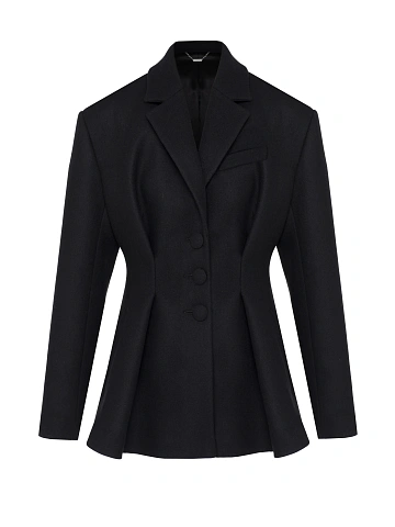 Black Short Wool Coat, 1