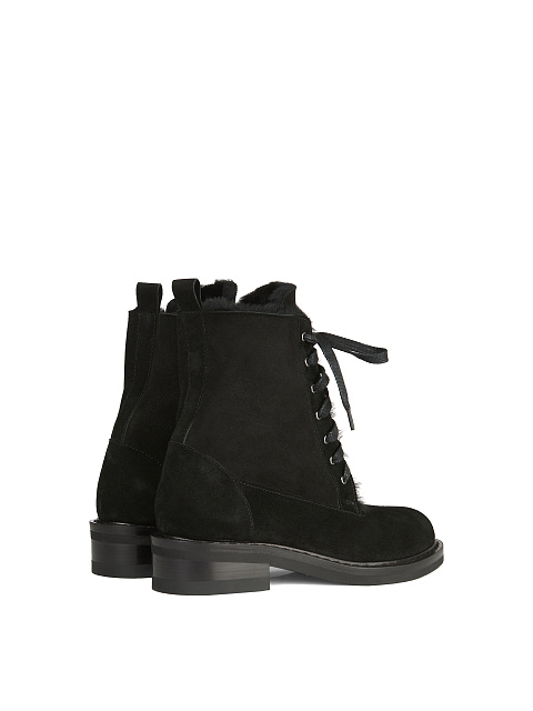 Black Suede Boots With Fur, 3
