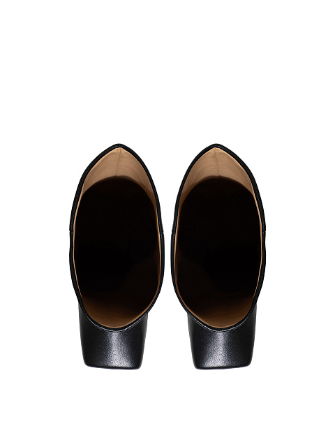 Black Leather Boots With Square Toe, 5