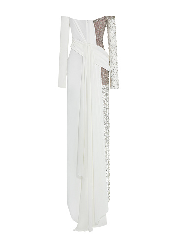White maxi dress with crystals, 2