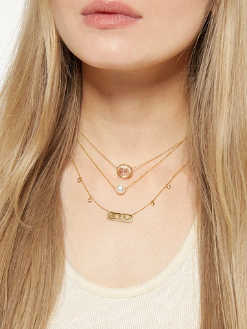 Yellow Gold & Rock Crystal "L" Pendant, 2