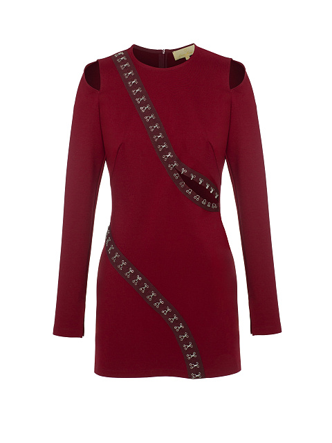 Burgundy Mini Dress With Slits, 1 Burgundy Mini Dress With Slits, 1