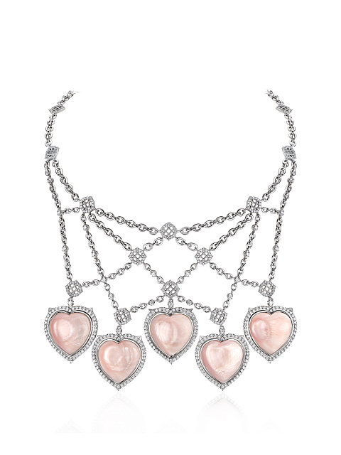 5 Senses white gold necklace with heart-cut mother-of-pearl, 1