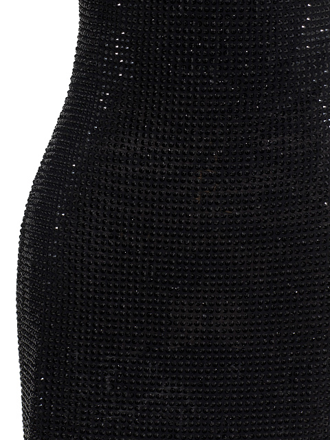 Black Mesh Mini Dress With Swarovski Crystals, 3