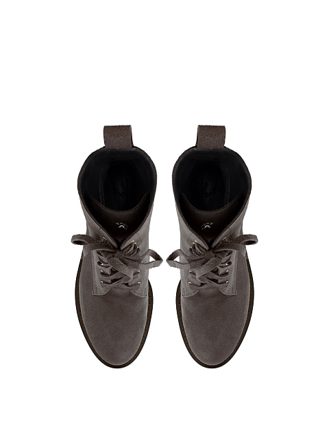 Charcoal Suede Lace Up Boots, 4