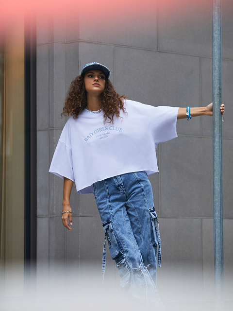 Blue Wide Leg Cargo Jeans, 14