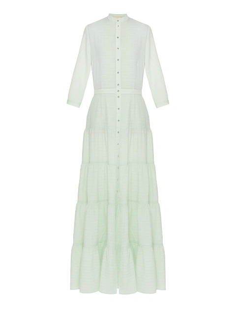 Light green checked chiffon maxi dress, 1 Light green checked chiffon maxi dress, 1