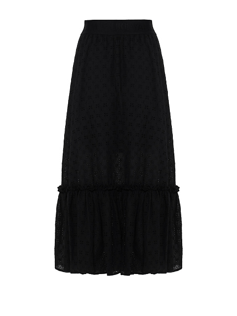 Black Cotton Lace Midi Skirt, 2 Black Cotton Lace Midi Skirt, 2