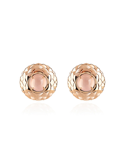Rose gold earrings with rose quartz, 1