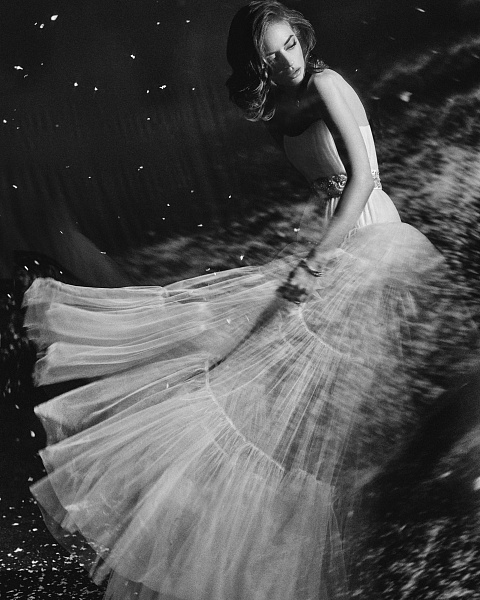 White Strapless Corset Tulle Dress, 8