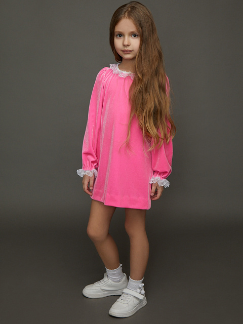 Pink Velvet Girl's Dress, 2 Pink Velvet Girl's Dress, 2