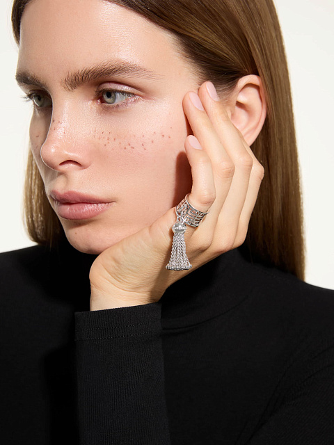 White gold tassel ring, 2