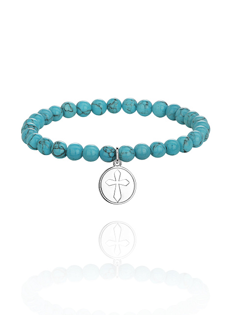 Silver & Turquoise Beaded Bracelet, 1