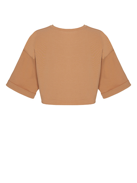 Beige cropped cotton T-shirt , 2 Beige cropped cotton T-shirt , 2