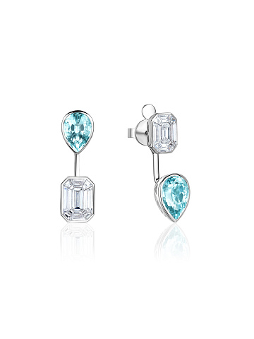 Earrings with aquamarines and diamonds, 1