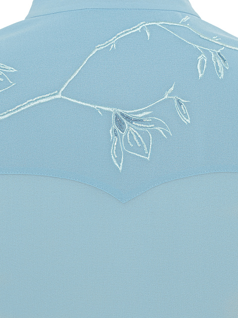 Light Blue Embroidered Chiffon Shirt, 4 Light Blue Embroidered Chiffon Shirt, 4