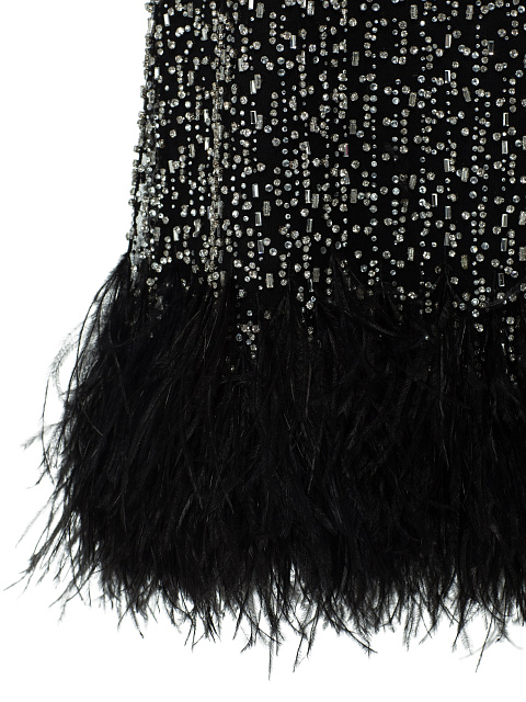 Mini dress with crystals and feathers, 9 Mini dress with crystals and feathers, 9