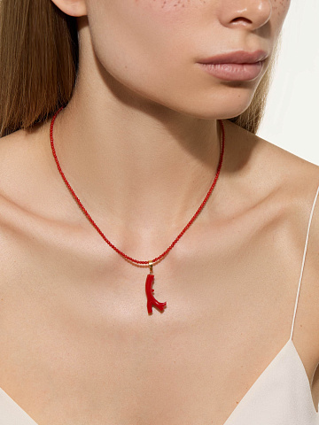 Necklace with coral pendant, 2