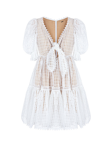 White Cotton Midi Dress, 1