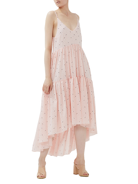 Light Pink Flower Printed Cotton Sundress, 4 Light Pink Flower Printed Cotton Sundress, 4
