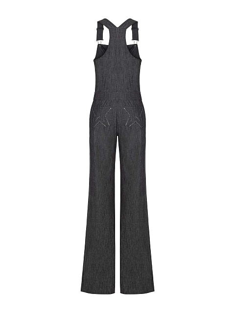 Black denim jumpsuit with rhinestones, 2 Black denim jumpsuit with rhinestones, 2