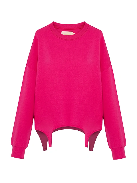 Hot Pink Printed Cotton Sweatshirt, 1 Hot Pink Printed Cotton Sweatshirt, 1