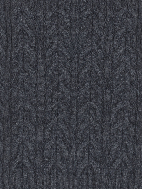 Dark Gery Cashmere Cable Knit Sweater, 3