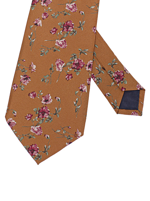 Light Brown Floral Print Tie, 3 Light Brown Floral Print Tie, 3