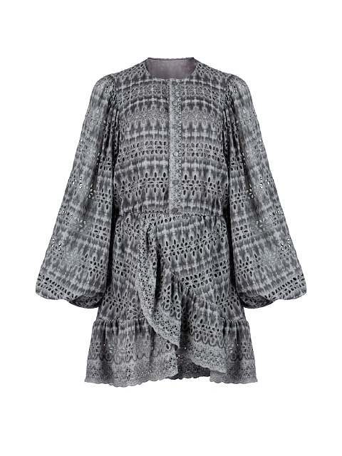 Grey Cotton Mini Dress, 1