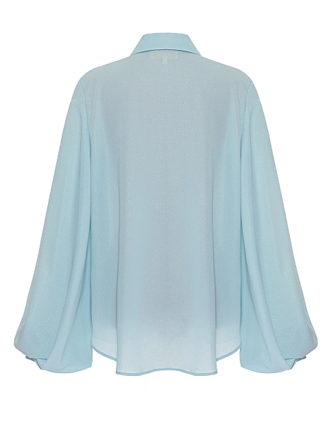 Light Blue Lurex Crepe Rayon Blouse, 2 Light Blue Lurex Crepe Rayon Blouse, 2