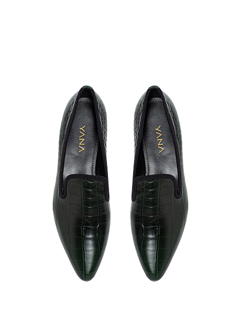 Green leather loafers, 5