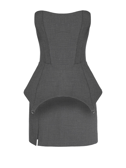 Dark Grey Houndstooth Corset & Skirt, 1 Dark Grey Houndstooth Corset & Skirt, 1