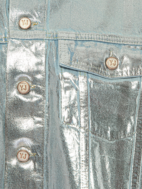 Silver Plated Light Blue Denim Jacket, 3