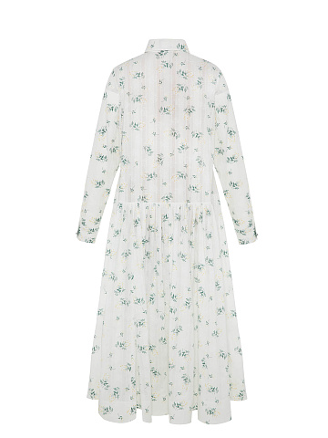 White Floral Print Shirt Dress, 2