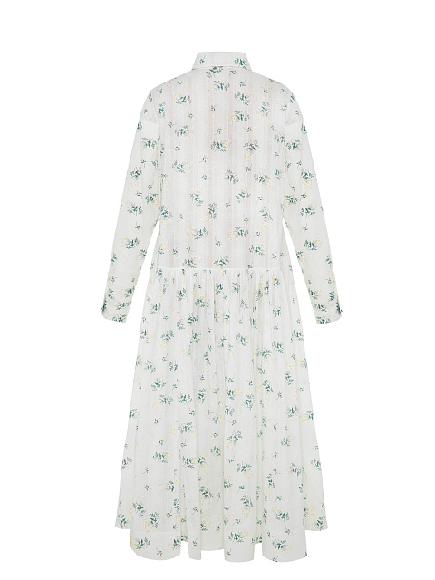 White Floral Print Shirt Dress, 2