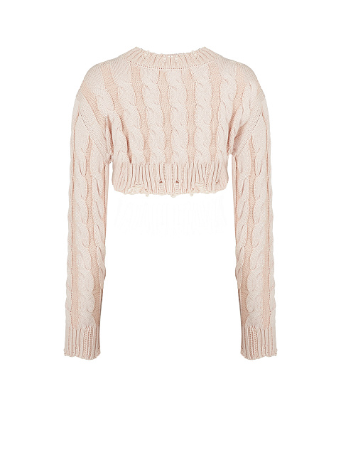 Light Pink Distressed Cable Knit Super Cropped Sweater, 2 Light Pink Distressed Cable Knit Super Cropped Sweater, 2