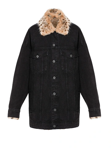 Black Denim & Bobcat Long Jacket, 1