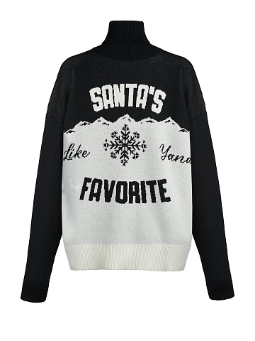 Men's Black & White Santa's Favorite Sweater, 1