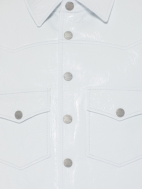 White Patent Shearling Jacket, 3 White Patent Shearling Jacket, 3