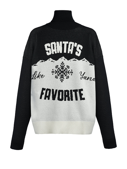 Men's Black & White Santa's Favorite Sweater, 1 Men's Black & White Santa's Favorite Sweater, 1